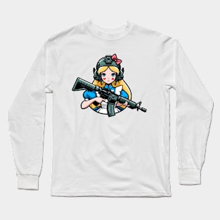 Tactical Wonderland Odyssey Tee: A Unique Twist on Alice's Journey Long Sleeve T-Shirt